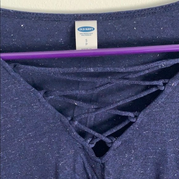 Navy long sleeve glittered shirt - Picture 2 of 3